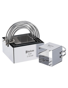 Juego de Cortadores de Galletas Cuadrados 5 Piezas Acero Inoxidable