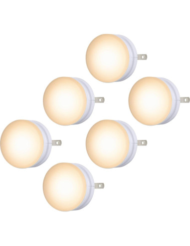 Luces de Noche LED GLO Dot Enchufables, Sensor Crepúsculo, 6 Pzas