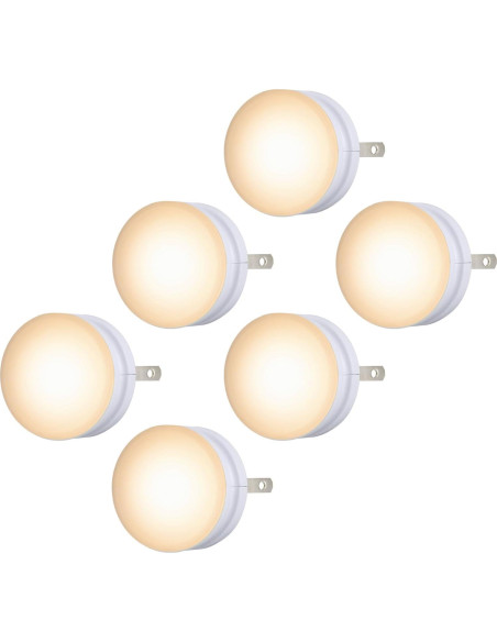 Luces de Noche LED GLO Dot Enchufables, Sensor Crepúsculo, 6 Pzas