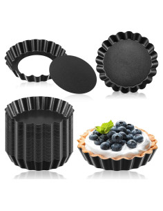 32 Moldes para Tartas Redondos Uiifan 3 Pulgadas Antiadherentes