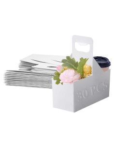 Portavasos de cartón Kraft para 2 tazas Brillantreal - 30 unidades