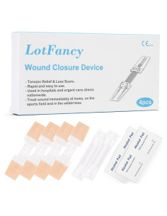 Cierres de Laceración de Emergencia LotFancy - 4 Unidades Estériles