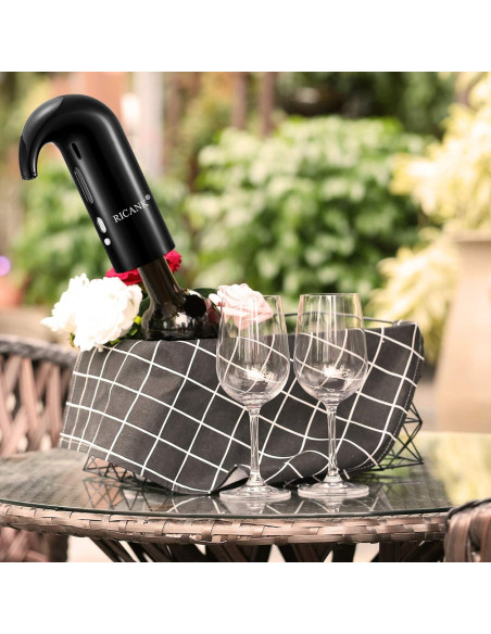 Aerador de Vino Eléctrico RICANK Negro - Oxidante Automático USB