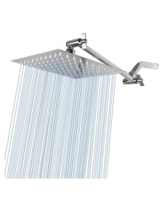 Cabezal de Ducha de Lluvia NearMoon 20 cm Cromo con Brazo Ajustable