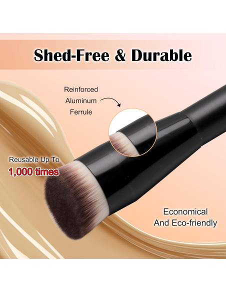 Brocha de Maquillaje JoMay Kabuki Negra para Líquidos y Polvos