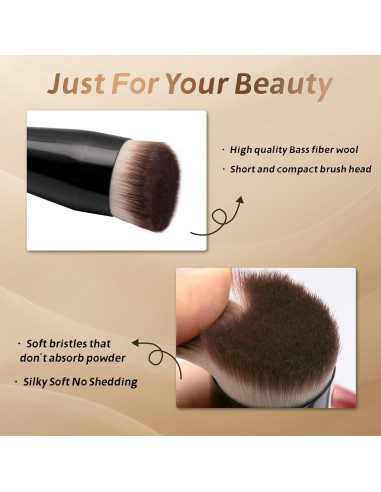 Brocha de Maquillaje JoMay Kabuki Negra para Líquidos y Polvos