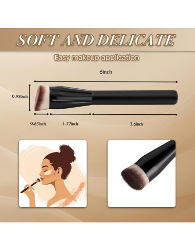 Brocha de Maquillaje JoMay Kabuki Negra para Líquidos y Polvos