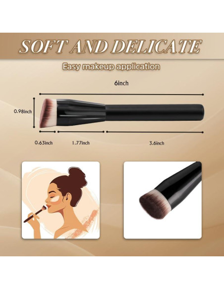 Brocha de Maquillaje JoMay Kabuki Negra para Líquidos y Polvos