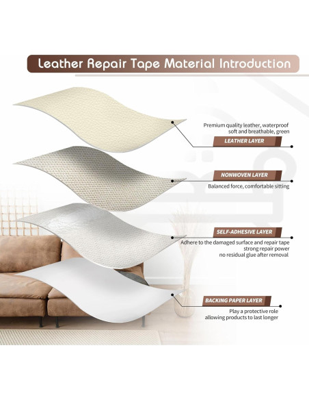 Cinta de Reparación de Cuero KING MOUNTAIN 10.16x160 cm Beige