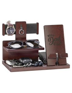 Estación de Carga ProCase de Madera Espresso con Grabado