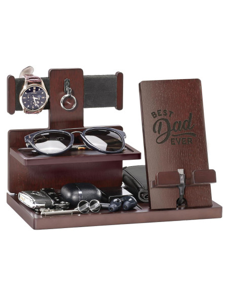 Estación de Carga ProCase de Madera Espresso con Grabado