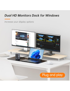 Estación de Acoplamiento USB C TobenONE 15 en 1 Doble Monitor 2