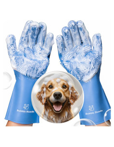 Guantes de Silicona para Lavar Perros Bubble Hands - Azul