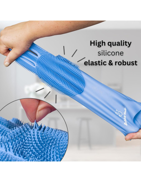 Guantes de Silicona para Lavar Perros Bubble Hands - Azul