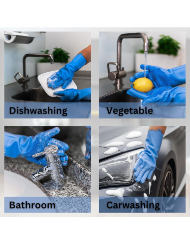 Guantes de Silicona para Lavar Perros Bubble Hands - Azul