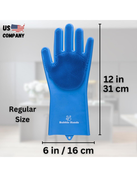 Guantes de Silicona para Lavar Perros Bubble Hands - Azul