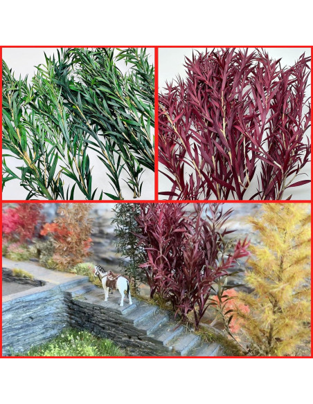 Cayway Arbustos en Miniatura Ecológicos 2 Piezas Verde y Rojo