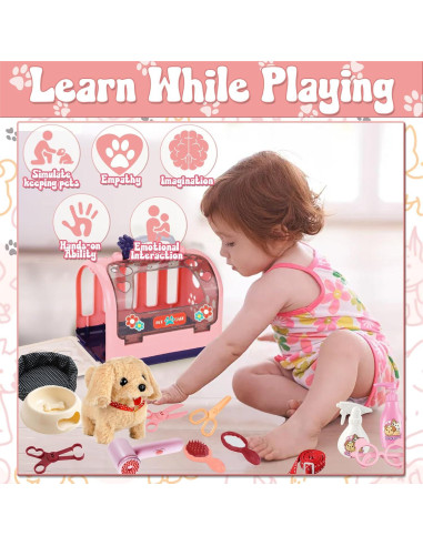 Juguete Interactivo Perro de Peluche STAY GENT con Accesorios