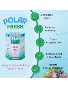 Desodorante de Refrigerador Polar Fresh - Eliminador de Olores y Control de Humedad 340g 2