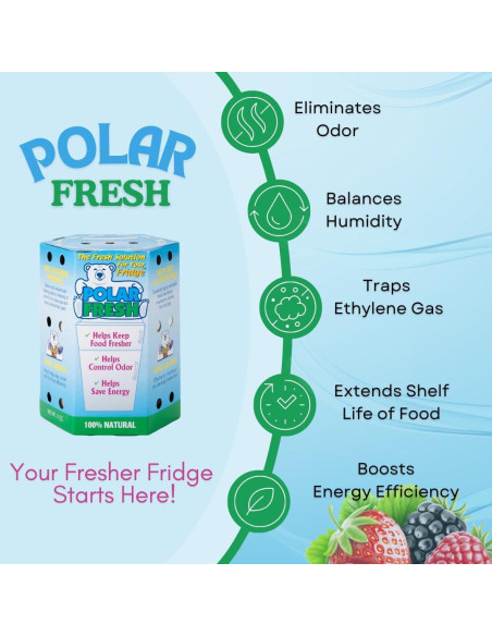 Desodorante de Refrigerador Polar Fresh - Eliminador de Olores y Control de Humedad 340g