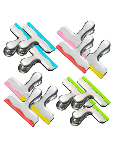Paquete de 12 Clips de Metal YARALL con Silicona 7.9x6.5cm