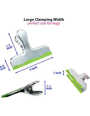 Paquete de 12 Clips de Metal YARALL con Silicona 7.9x6.5cm