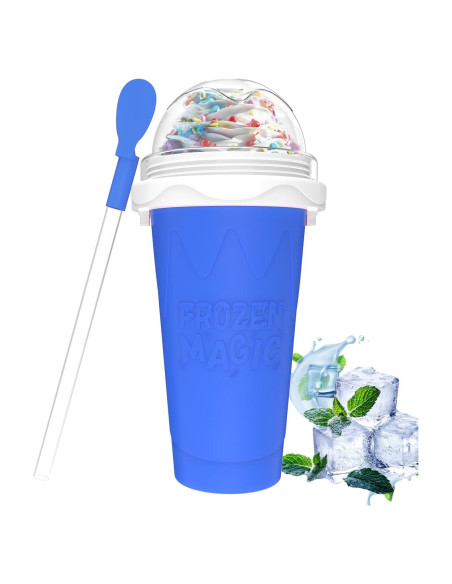 Taza Mágica Slushie Honbuty 350ml Azul Silicona