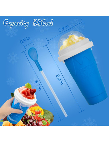Taza Mágica Slushie Honbuty 350ml Azul Silicona