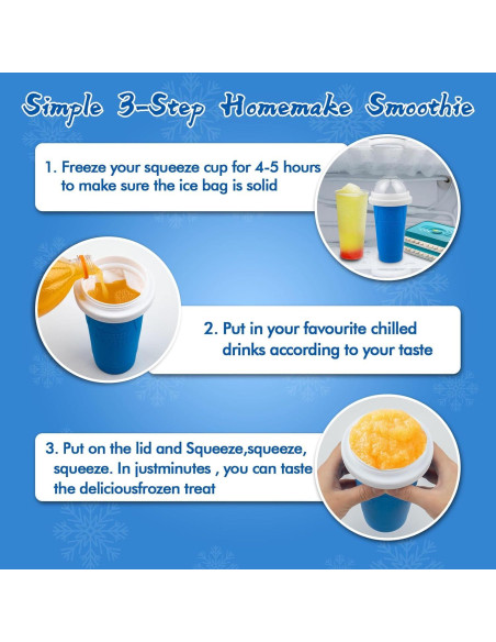 Taza Mágica Slushie Honbuty 350ml Azul Silicona