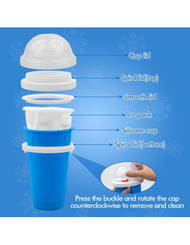 Taza Mágica Slushie Honbuty 350ml Azul Silicona