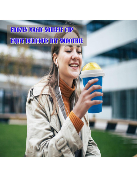 Taza Mágica Slushie Honbuty 350ml Azul Silicona