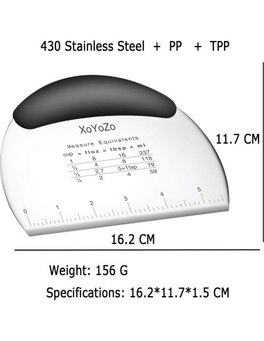 Raspador de Masa Cortador de Pizza XoYoZo Acero Inoxidable 16.3cm