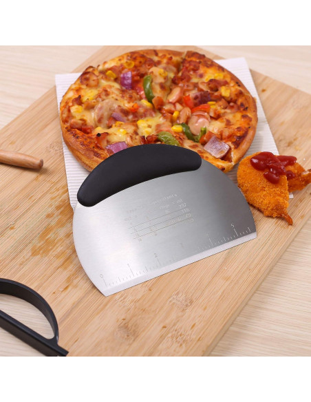 Raspador de Masa Cortador de Pizza XoYoZo Acero Inoxidable 16.3cm