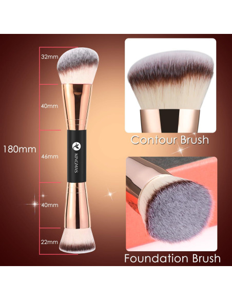 Brocha de Maquillaje KINGMAS Doble Cara Kabuki 180mm