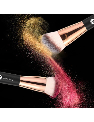 Brocha de Maquillaje KINGMAS Doble Cara Kabuki 180mm