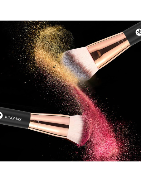 Brocha de Maquillaje KINGMAS Doble Cara Kabuki 180mm