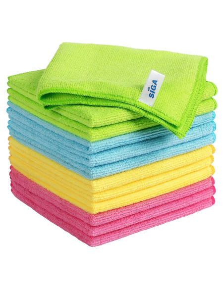 Paño de Microfibra MR.SIGA, Paquete de 12, 32x32 cm