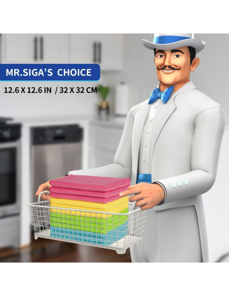 Paño de Microfibra MR.SIGA, Paquete de 12, 32x32 cm