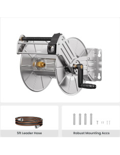 Carrete de Manguera de Jardín Giraffe Tools Acero Inoxidable 150 pies 2