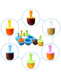 Molde de Paletas de Silicona XoYoZo 7 Cavidades Azul 2