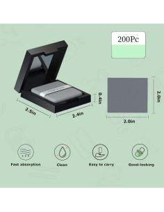 Hojas Absorbentes de Aceite WishLotus 200 Piezas con Espejo 2
