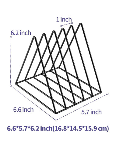 Soporte de Archivos Triangular Goiio de Metal 5 Ranuras Negro