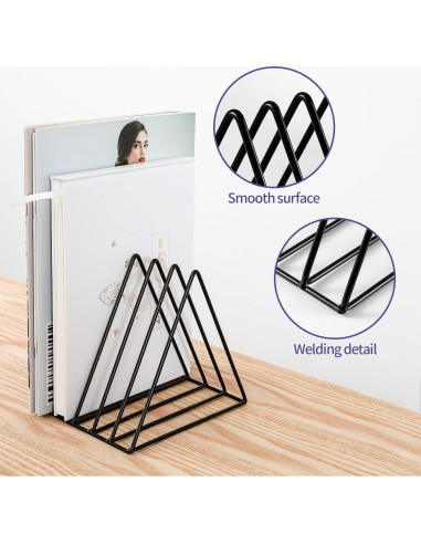 Soporte de Archivos Triangular Goiio de Metal 5 Ranuras Negro