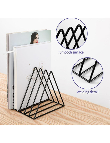 Soporte de Archivos Triangular Goiio de Metal 5 Ranuras Negro