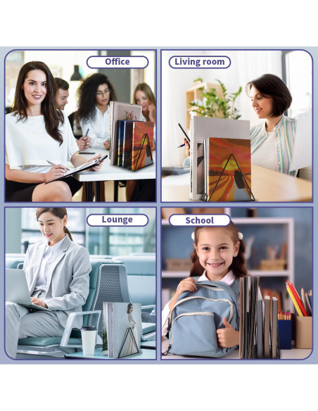 Soporte de Archivos Triangular Goiio de Metal 5 Ranuras Negro