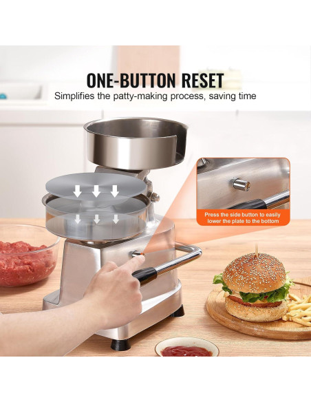 Fabricante de Hamburguesas VEVOR JKH-150 Acero Inoxidable 150mm