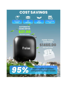 Secador de Manos Automático Frstem 1400W Negro con Sensor 2