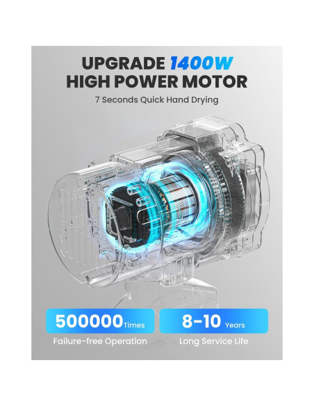 Secador de Manos Automático Frstem 1400W Negro con Sensor