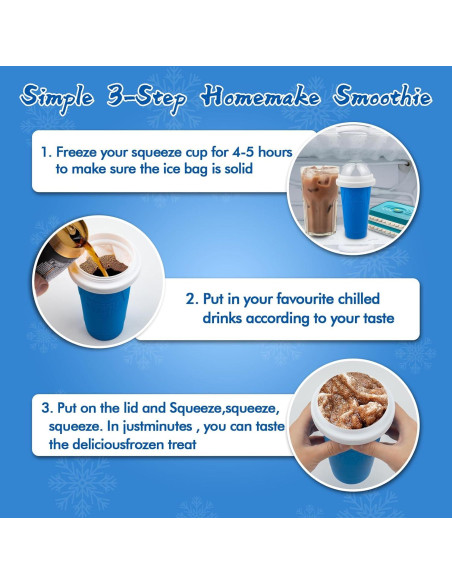 Taza Hacedora de Slushie Jairuty 350ML Azul Reutilizable
