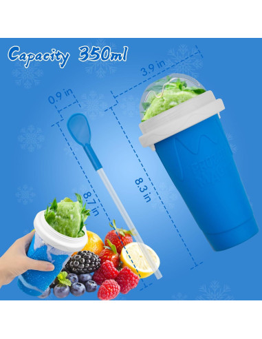 Taza Hacedora de Slushie Jairuty 350ML Azul Reutilizable